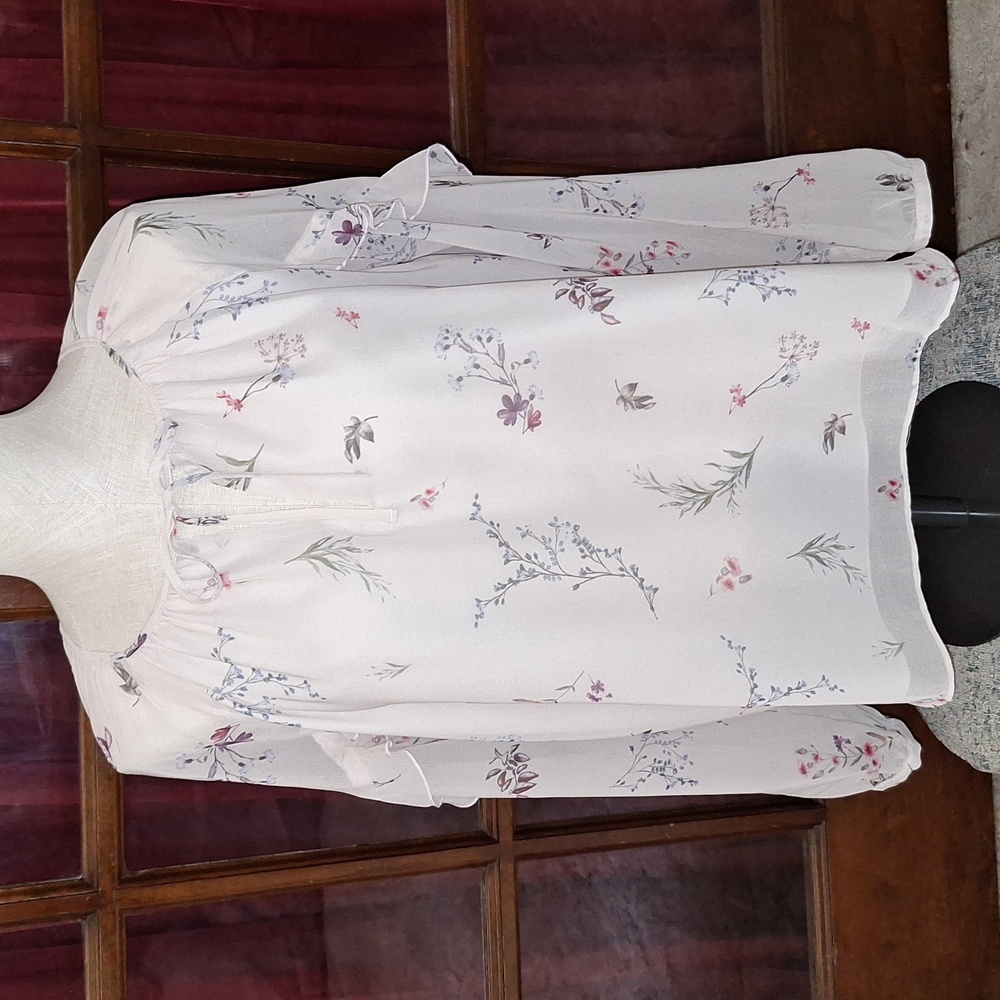 St. Tropez West Chiffon Blouse Peasant Style - Picture 2 of 8